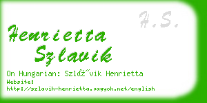 henrietta szlavik business card